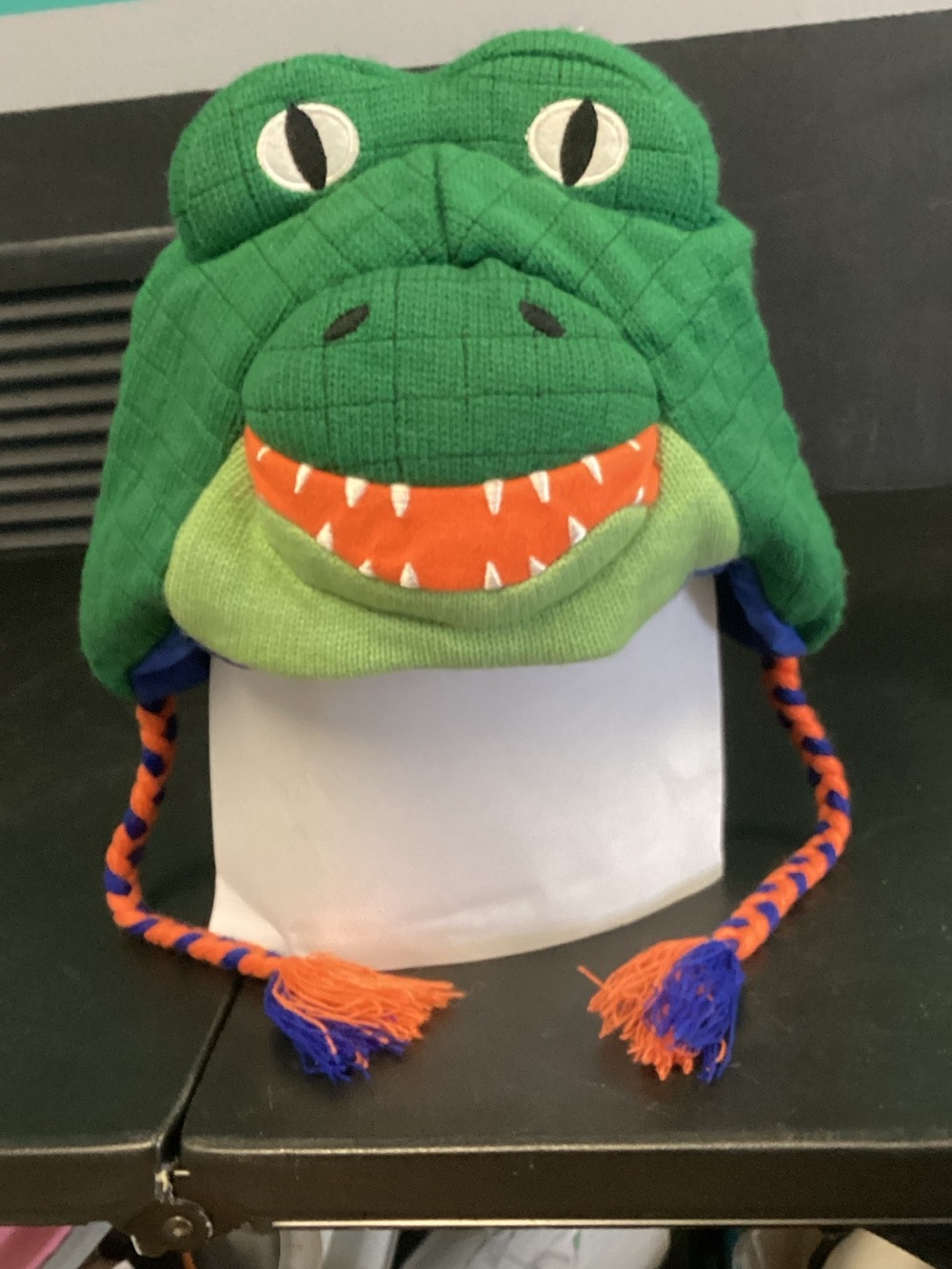 Kids Green Crocodile Earflap Hat - Plush Animal Winter Beanie